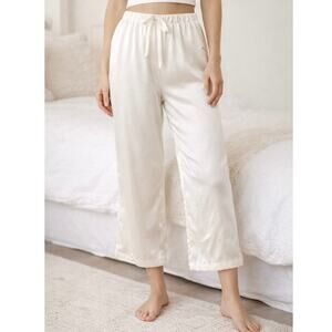 PJ Salvage Cream Satin Sleep Lounge Pants NWT Size Large